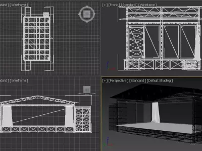Escenario de conciertos Low-poly 3D model
