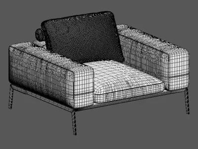 Armchair Flexform LIFESTEEL 3D model