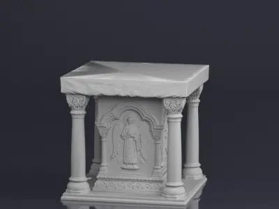 001575 Raw 3D scan of a church altar 3D model