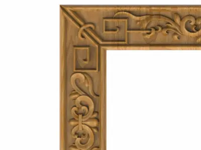 Carved picture frame STL 3D model 62