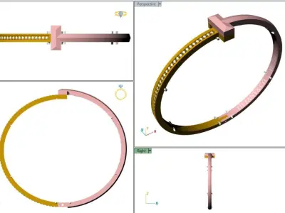 Minimalist Gold Bangle Bracelet with T  3D print model