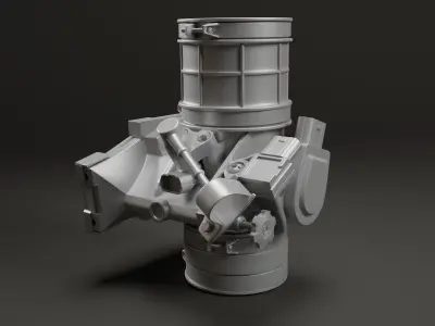 Throttle body and fuel injector for Motocross bike With supports 3D print model