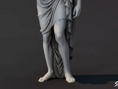 Dionysus Statue   Low-poly 3D model