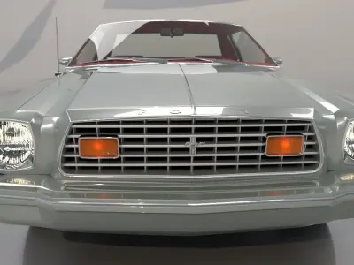 Mustang Ghia 1976 High Poly and Low Poly 3D model