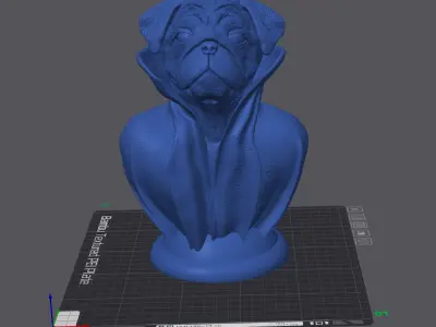 Pug - with Cape Collar on Pedestal 3D print model