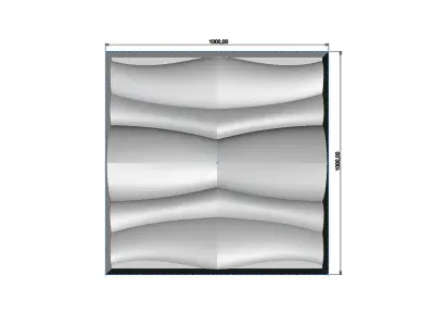 Abstract wave pattern relief 3d wall panel N04 3D print model