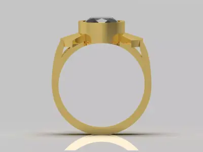 Modern Design Men Gold STL Ring with Onyx Stone Model mr0248 3D print model