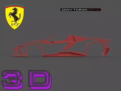 Ferrari Daytona SP3 Silhouette 3D print model