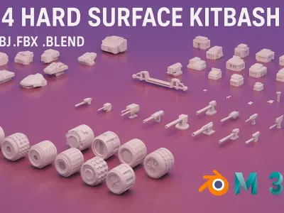 114 Mesh Sci Fi Vehicle Kitbash Set II 3D model