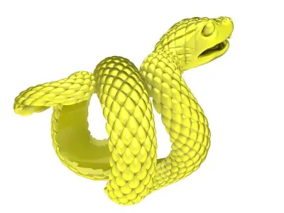 Luxury Coiled Snake Ring 3D Model for Jewelry 4347 3D print model