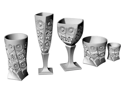 decorative glassware set  3D print model