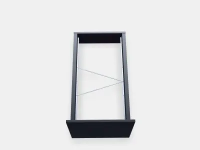 MALM Bed frame high 4 3D model