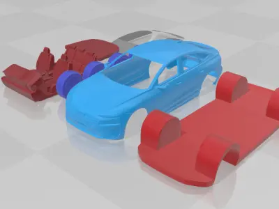 Audi A6 Sportback e-tron 2025 - Separate Parts STL Model 3D print model