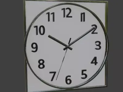 Modern Square Wall Clock Minimalist 3D Model 3D model
