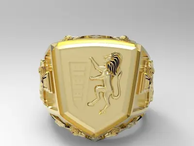 Enamel Lion Rings 3D print model
