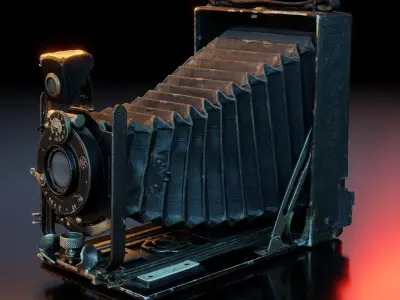 Old Camera CP Goerz Tenax Tenastigmat lens Low-poly 3D model