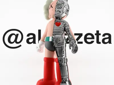 Kaws Astroboy Rise Mecha Core Textured Low-poly 3D model