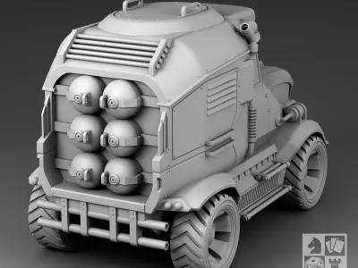 Futuristic armored vehicle 3D print model