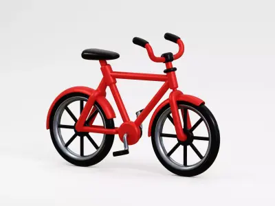 Cartoon Bicycle Low-poly 3D model