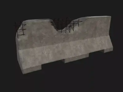 Concrete Barrier Low-poly 3D model
