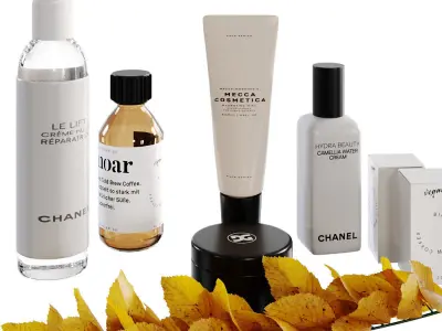 Decorative set with cosmetics 3D model