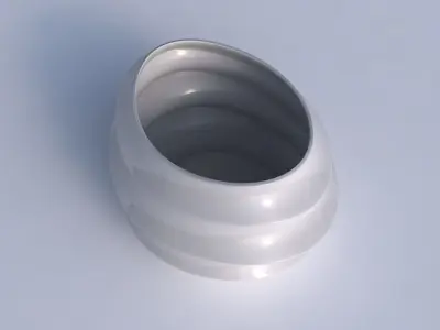 Bowl compressed 2 with pronounced horizontal sections 3D print model