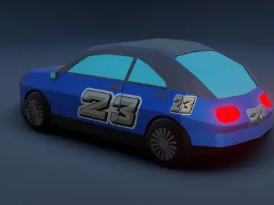 LOW POLY RACE CAR  Low-poly 3D model