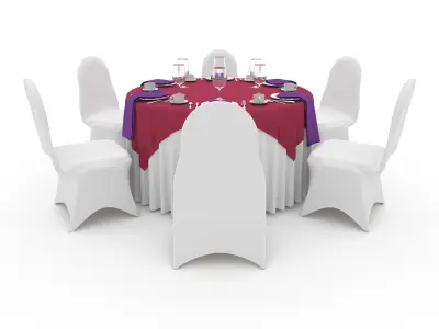 Banquet Table and Chair 40 3D model