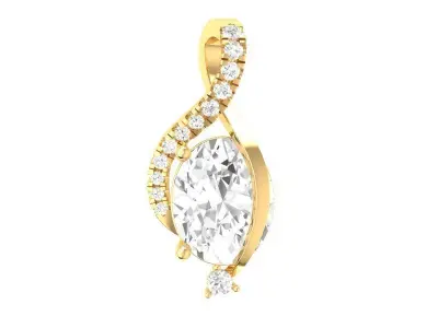 Elegant Teardrop Red Gemstone Pendant 3D Model 226 3D print model