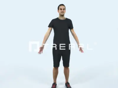 Jest 01B Animated Rigged Summer Casual Man Low-poly 3D model
