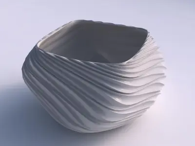 Bowl helix with wavy extruded lines 3D print model