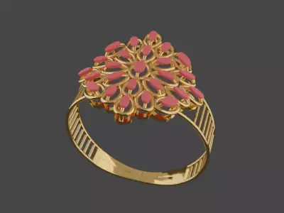 Flower Ring Free 3D print model get