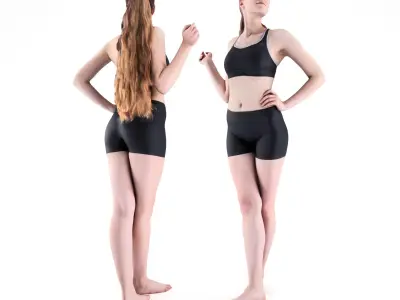 Female sport 23 Low-poly 3D model