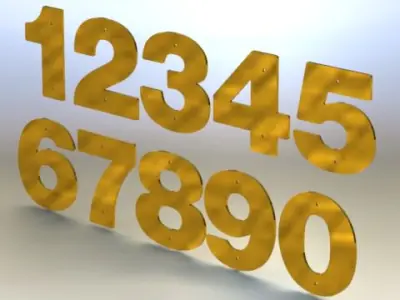 Brass numbers asm Free 3D model