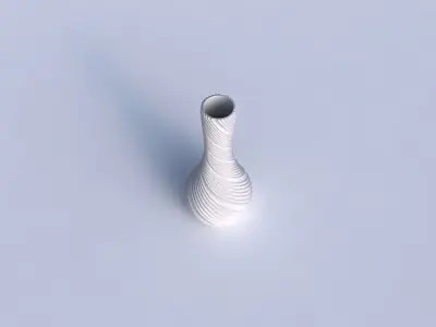 Vase curved 2 with twisted extruded lines 3D print model