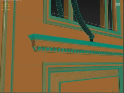 Entrance classic door 04 3D model