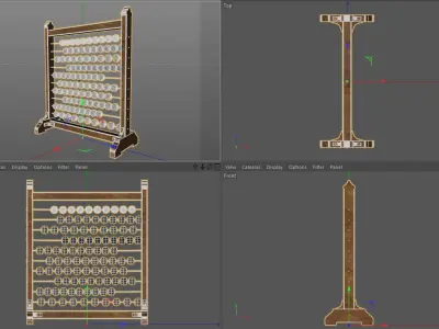 Vintage Abacus Free 3D model