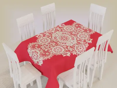 Lace Tablecloth Low-poly 3D model