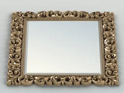 Rectangle mirror frame 003 3D model