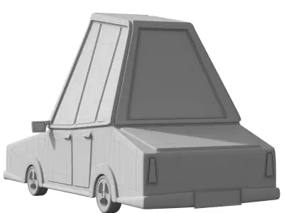 toycar01 toy car with roof Low-poly 3D model