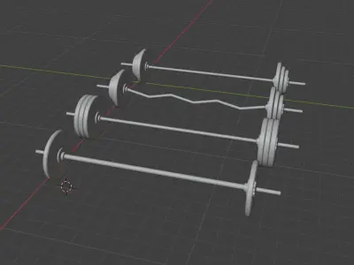 Set 4 barbell 3D model