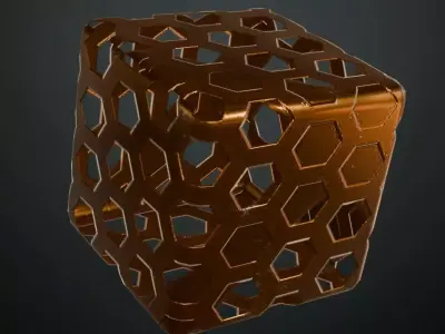 Copper Hexagon Grill Perforated PBR Seamless Texture