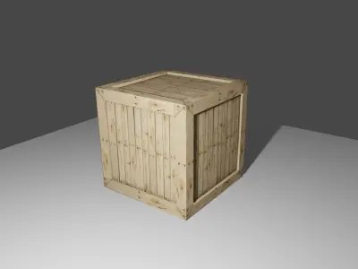 Wood Box - Caixa de Madeira Low-poly 3D model