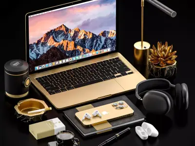 Apple Set Work Setup Work Space 3D model