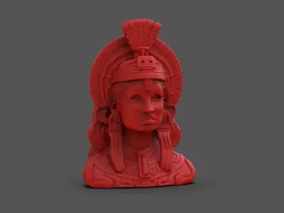 Ancient Mayan Woman Bust 3D print model