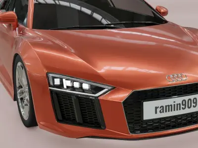 Audi R8 V10 super 3d model with rigged 3D model
