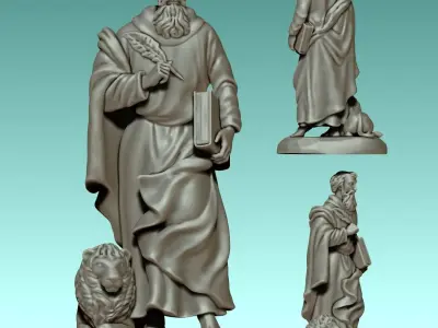 Mark-Marcus-Marcos-Evangelist - CNC Router Carving 3D print model