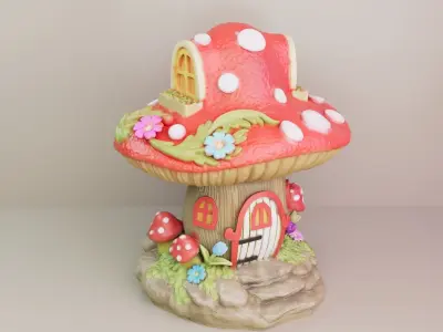 FANTASY MUSHROOM HOUSE DECORATION 3D print model purchase