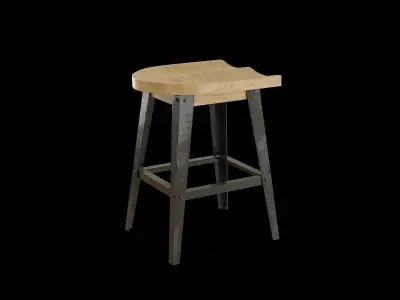 Bar Chair Low-poly 3D model