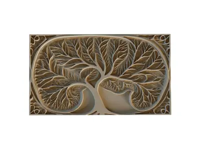 modern panel wall decor set relief stl mural CNC 300 3D model